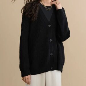 Jenni Kayne Cashmere Cocoon Cardigan in Black XXS